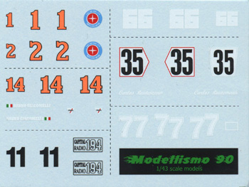 Modellismo 90 DEC. 01 Foglio decal aggiuntivo per Formula 1 