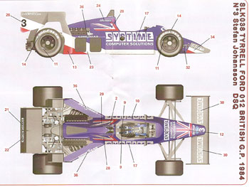 Silver Line SLK 038 Tyrrell 012 F.1 Ford 