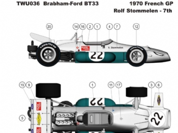 This Way UP TWU 036 Brabham BT33 F.1 Ford French GP 1970