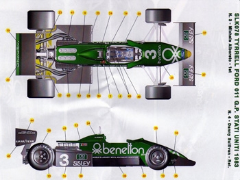 Silver Line SLK 078 Tyrrell 011 F.1 Ford Winner USA GP 1983