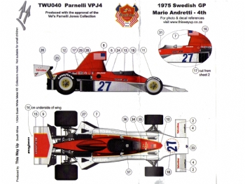 This Way Up TWU 040 Parnelli VPJ4 F.1 Ford Swedish GP 1975