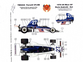 This Way Up TWU 044 Parnelli VPJ4 F.1 Ford US West GP 1976