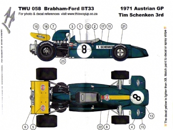 This Way Up TWU 058 Brabham BT33 F.1 Ford Austrian GP 1971