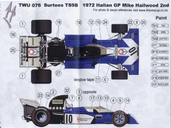 This Way Up TWU 076 Surtees TS09b F.1 #10 2nd Italian GP 1972