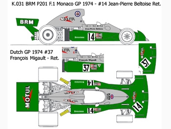 Modellismo 90 K.031 BRM P201 F.1 Monaco/Dutch GP 1974