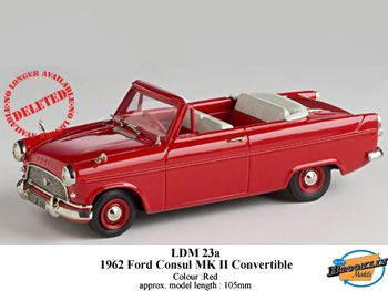 Lansdowne LDM 23A Ford Consul MkII Convertible Top Down 1962