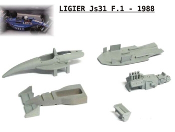 Total Model 43.33 Ligier JS31 F.1 Judd 1988