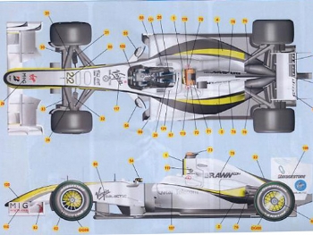 Silver Line SLK 077 Brawn BGP01 F.1 Mercedes Abu Dabhi GP  09