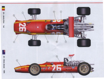 Tameo TMK 399 Ferrari 312 F.1 Winner French GP 1968