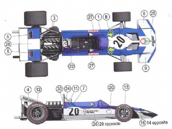 This Way Up TWU 070 Surtees TS 9 F.1 Ford Southafrican GP 1971 